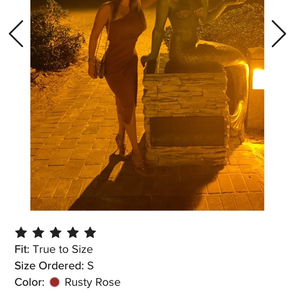 Lulus Raise A Glass Rusty Rose One-shoulder Midi Dress Red - Size S - Picture 4 of 7